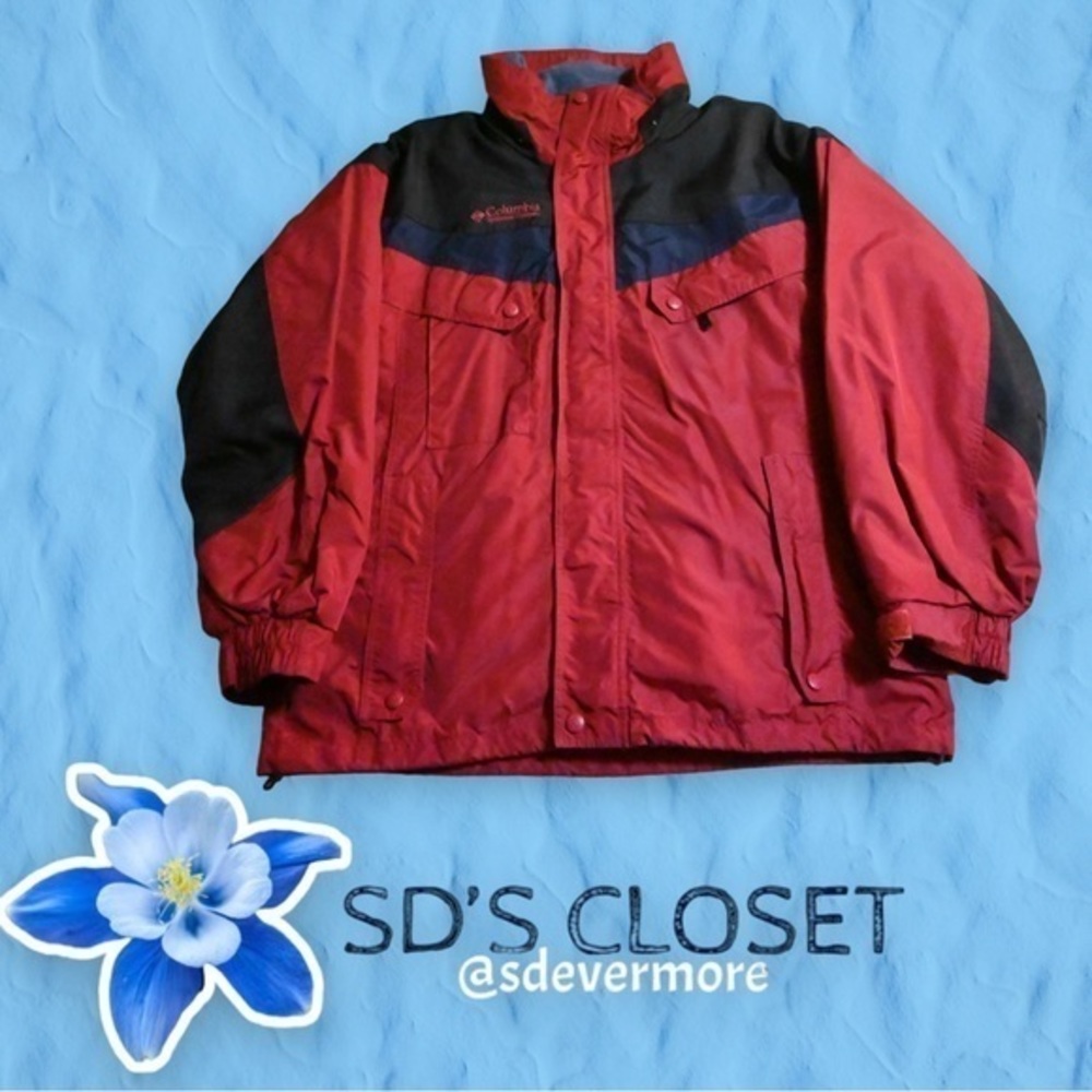 Columbia 3-in-1 Interchange Boulder Ridge Jacket, Men’s L, Red Navy Black